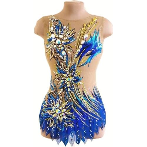 LIUHUO Women rhythmic gymnastics leotards girls performance suit Artistic gymnastics Ice Skating dress Ballet Dance sleeveless