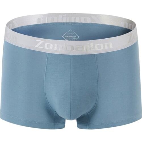 Mens Boxer Set 1PCS Bamboo Underpants Soft Boxer Men Breathable Solid Underwear Flexible Boxershorts Underpants