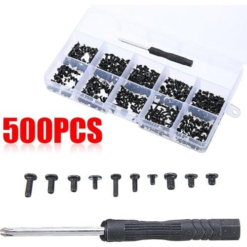 500Pcs Black Laptop Screw Alloy Steel Laptop Computer Screws Set For Laptop Mayitr Fasteners & Hooks