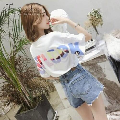 2019 Black And White Color Women T Shirt Short Sleeve Summer Female Tee Shirts