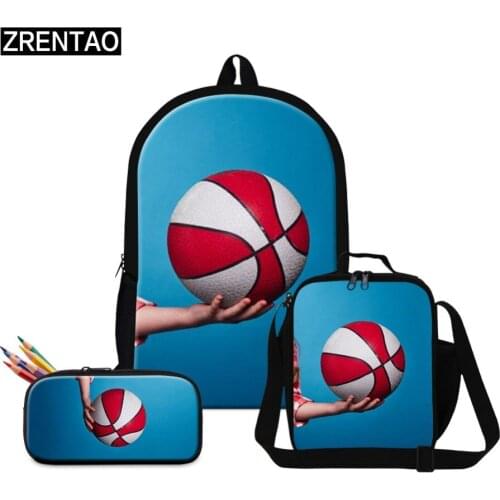 ZRENTAO cartoon school backpack with pencil case+cooler bags pupils polyester book bags mochilas polyeater bags for boys girls