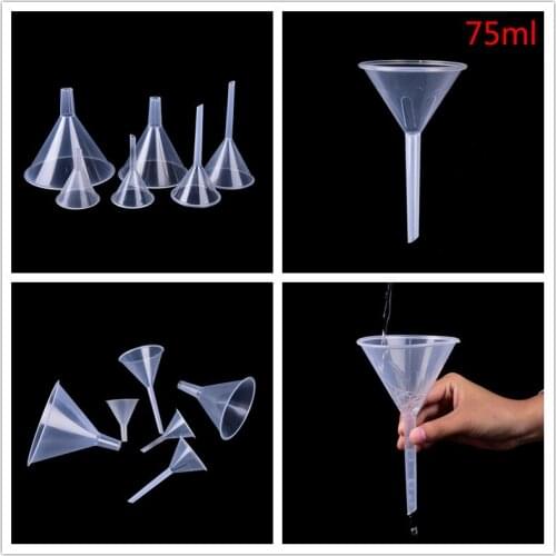 1Pcs fashion 1/2" 75ml Mouth Dia Laboratory transfer perfume Mini and clear White Plastic Filter Funnel