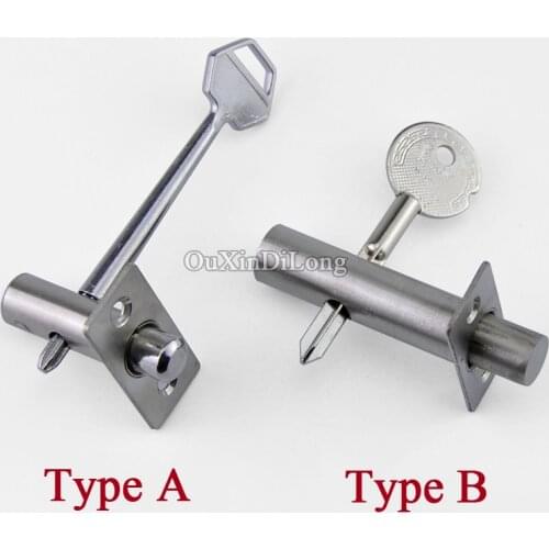 Top Designed 10PCS Fire Invisible Door Metal Hidden Manager Tubewell Mortise Lock Cross Spoon Tubewell Lock Silver Tone with Key