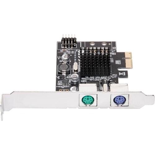 100% new PCIE to 2xPS2 PS/2 Port For PC Keyboard Mouse Adapter Card