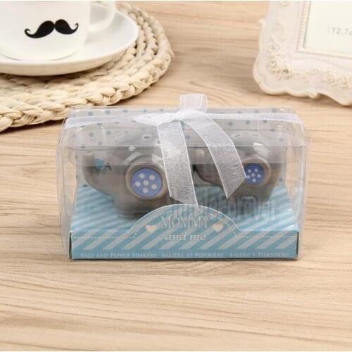 100pcs= 50sets Wedding Baby shower favor 'Mommy and Me - Little Peanut Elephant ceramic Salt and Pepper Shaker