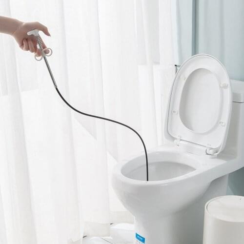 160cm Drain Snake Spring Tube Unblock Tool Bathroom Sewer Dredge Anti-Clogging Tool Kitchen Sink Cleaning Hook Item Grabber