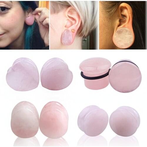 2PCS/Lot Stone Ear Plugs Gauges Earrings Women Men Ear Plug Flesh Tunnel Piercing Expander Ear Stretcher Body Piercing Jewelry