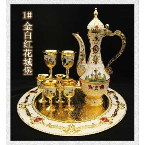 2020 TOP COOL # Thailand India home Club Hotel mansion villa High grade Artificial Gemstone Gilding drinking vessel Wine dish