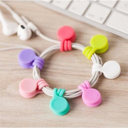 4Pcs Hot Magnetic Headphone Earphone Cord Winder Wrap Cute Multifunction Magnet Earphone Cord Winder Cable Holder Organizer Clip