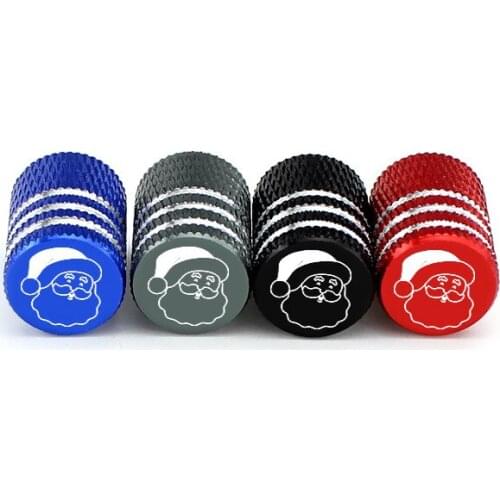 4Pcs/Set Santa Claus Style Car Tire Valve Caps Car Truck Motorcycle Bike Tyre Air Valve Caps Aluminum Santa Claus Tire Valve Cap