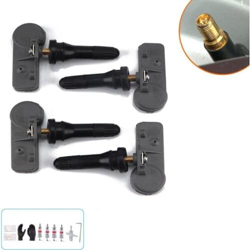 4Pcs Car TPMS Tire Pressure Sensors Detectors Monitoring Devices Tyre Monitors with Tool Kit for Buick Cadillac Chevy GMC