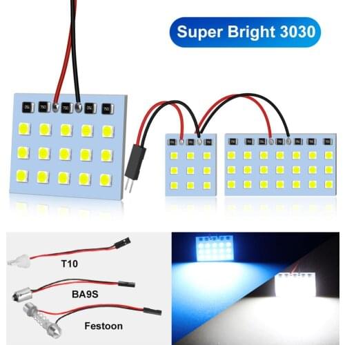 Car Panel Reading Map Lamp Dome Festoon LED C5W BA9S T4W T10 LED Vehicle Auto Interior Light 12V W5W Bulb White Blue Roof Lights