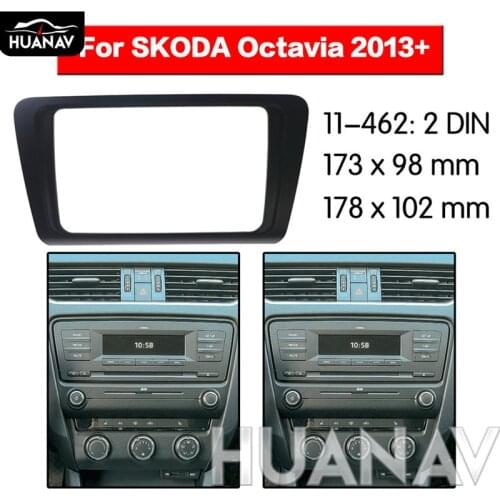 HUANAV Car Radio stereo Fitting installation adapter fascia For 2013+ SKODA OCTAVIA multimedia Radio frame Audio Fascias