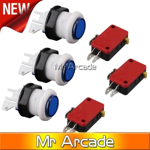 Free shipping Arcade Microswitch Push Button (blue yellow red green) 28mm arcade fighting box body machine button