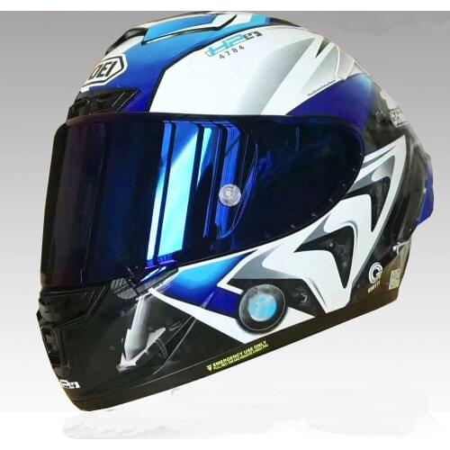 Safety Single Len White Blue Helmet Full Face Motorcycle Helmet X14 Riding Motocross Racing Motorbike Helmet
