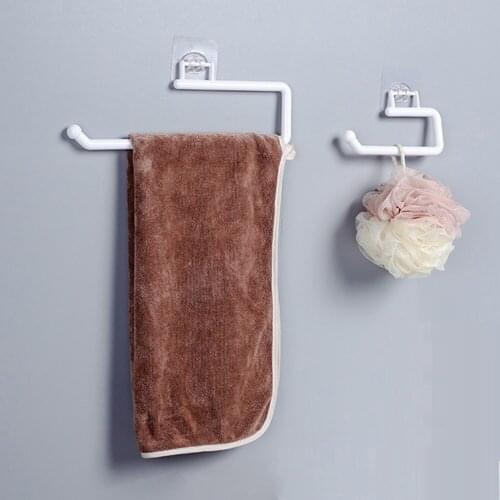 Kitchen Paper Roll Holder Towel Hanger Rack Toilet Paper Holders Bathroom Organizer Shelf Bar Cabinet Rag Hanging Holder