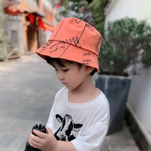Baby Fishermans Cap Spring outing Casual Pot Cap Men and Women Style Stamp Pot Cap Flat Top Cap Tide Cap Free Shipping