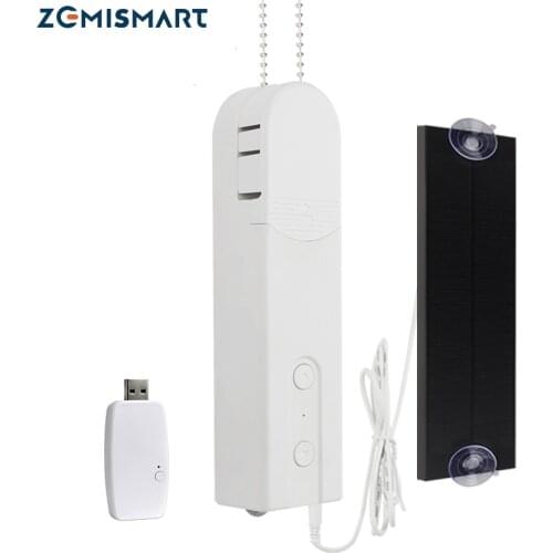 Zemismart Tuya WiFi Blinds Motor with Solar Panel Electric Roller Shades Driver Smart Life Alexa Google Home Built-in Battery