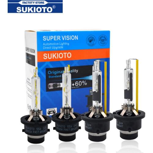 SUKIOTO 2PCS Fast Bright 55W D4S D2S Xenon HID Bulb D2R D4R 5500K Car headlamp for D2 D4 ballast D5DV00829000 1307329087 LAD5GL