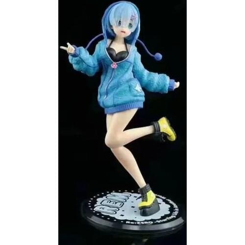 Anime Re Life In A Different World From Zero Remu Winter Fleece Ver PVC Action Figure Collectible Model Doll Toy 21cm