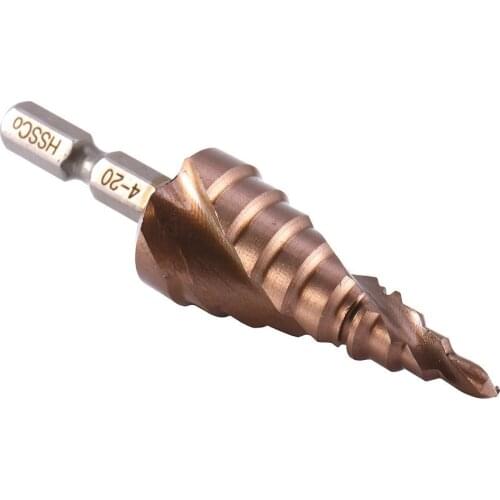 Fixmee HSS-CO/M35 Cobalt Spiral Grooved 4-20mm Stepped Cone Drills Bit Stainless Steel Hole Saw Hole Cutter
