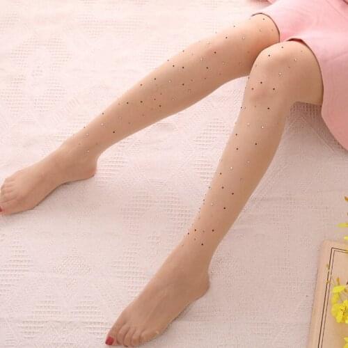 Iurstar Spring Autumn Summer Babysbreath Rhinestone Tights Women Thick Tights Stocking Prevent Hook Silk Collant Medias