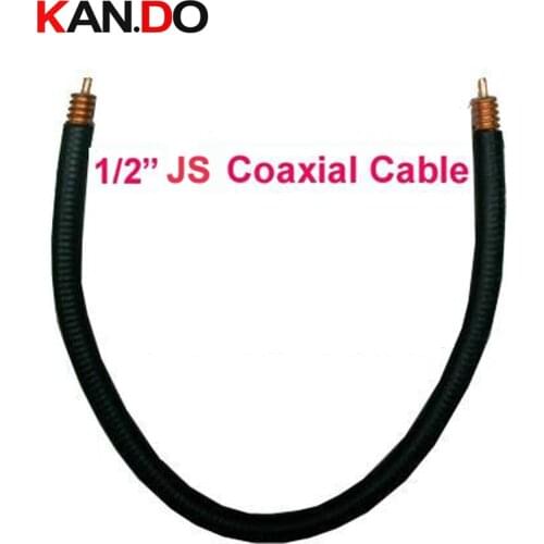 20m long 1/2" JS Coaxial Cable,50Ohm Feeder cable insulation PE black jacket Corrugated Copper Tube cable,JS transmission cable