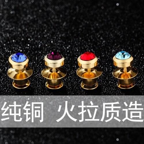 Korean shirt collar pin brooch mini crystal stone brooch buckle for female fashion suit collar badge chest accessories