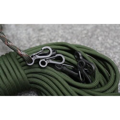 Mini Spring Hike Survive Paracord Clasp Hook Tactical Keyring Backpack Hang Quickdraw Carabiner Camp Mountain Climb Gear