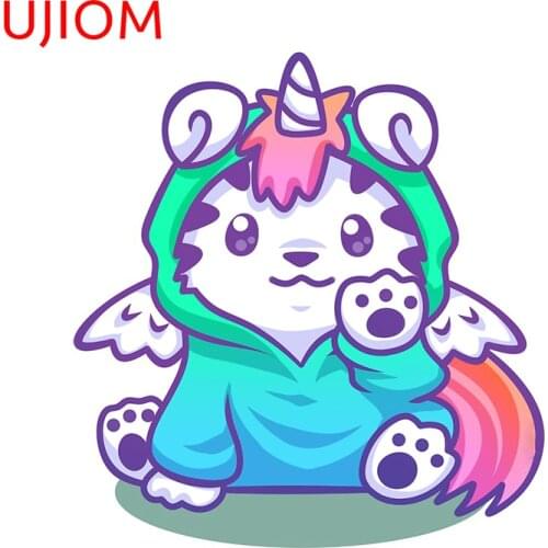 UJIOM Wall Stickers Tiger Unicorn Chibi Kawaii Sticker Home Room Decor Kids Bedroom Wallpapers Decoration Accessories Art Decals
