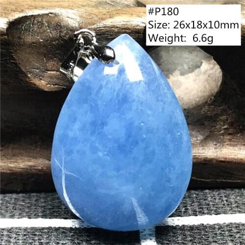 Real Natural Ocean Blue Aquamarine Necklace Pendant Jewelry For Woman Lady Man Gift Crystal Beads Silver Water Drop Stone AAAAA