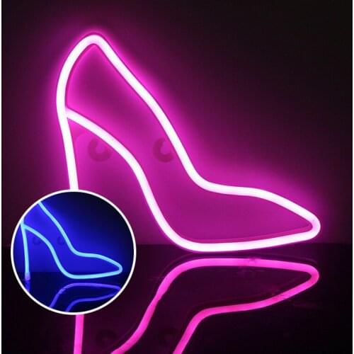 High Heel Neon Signs Special LED Night Light Wall Decor Battery Powered for Home Bedroom Bar TN88