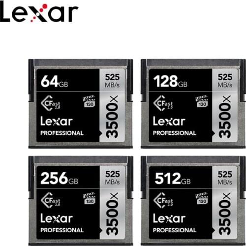 Original Lexar 3500x 128GB 64GB Max Reading Speed 525MB/S CFast 2.0 Card Memory Card 512GB 256GB Professional For 4K HD Camera