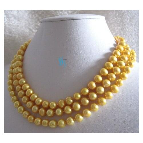 Jewelr 004809 50" 7-9mm Golden Freshwater Pearl Necklace Jewelry
