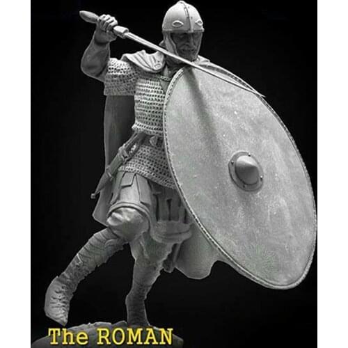 1/24 75mm ancient roman warrior stand with shield Resin figure Model kits Miniature gk Unassembly Unpainted