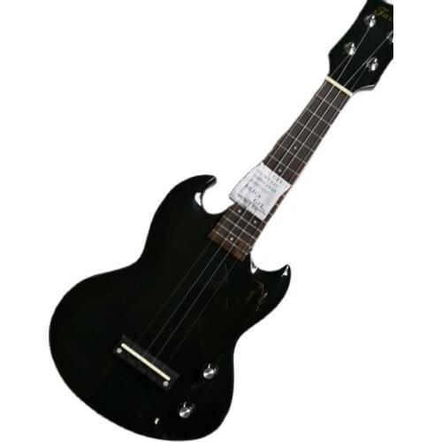 Professionally played4-string electric guitar can be customized to your favorite color