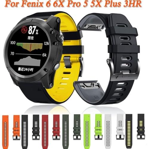 22 26mm Silicone Official Same Paragraph Wrist Strap For Garmin Fenix 6X 6 Pro 5 5X Plus Watch Quick Release Easy Fit Watchband