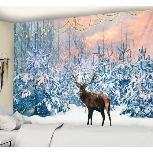 Christmas Fantasy scene tapestry home decoration tapestry Bohemian Hippie Christmas tree large size tapestry