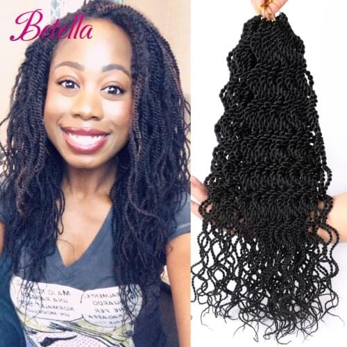 Senegalese Wavy Twist Crochet Braids Hair Pre-looped Twist Braids Crochet for Black Women Wavy senegalese twist crochet hair