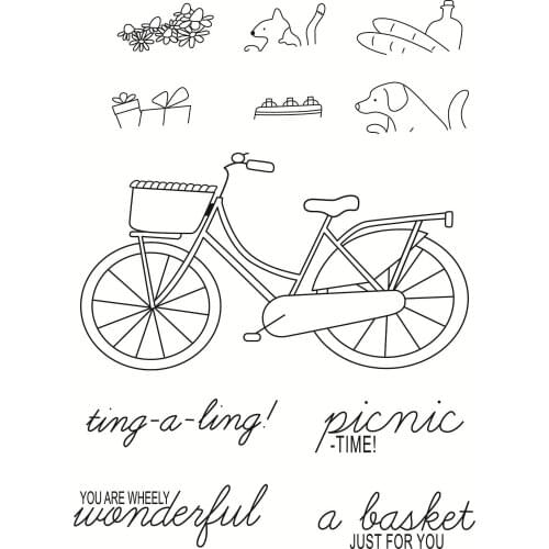 11x16 bicycle Transparent Clear Stamps Silicone Seals for DIY scrapbooking photo album Card Making