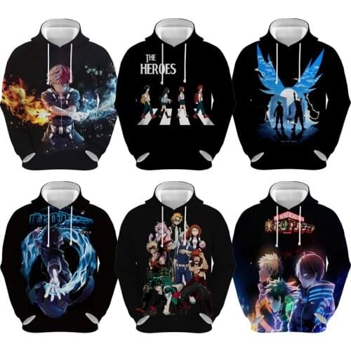 3D Boku No Hero Academia Season 5 Unisex Hoodies Long Sleeve Pullover Sudadera Spring Autumn Women Cartoon Anime Sweatshirts