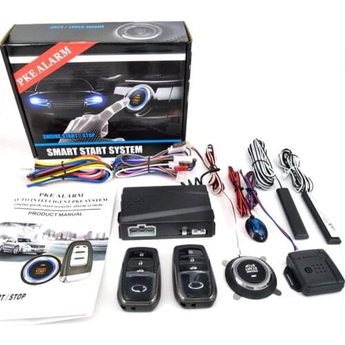 Partol Smart Key PKE Car Alarm Passive Keyless Entry Car System Engine Start Stop Push Button Remote Starter Shock Sensor X5