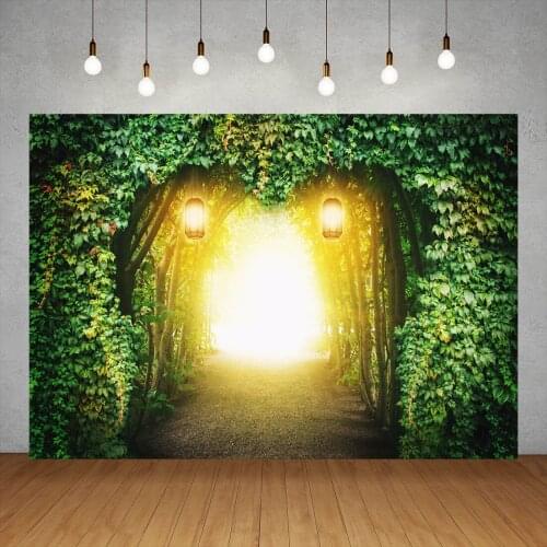 Fairy Tale Light Jungle Party Photo Backgrounds Custom Name Vinyl Backdrops for Children Baby Family Photocall Photography Prop