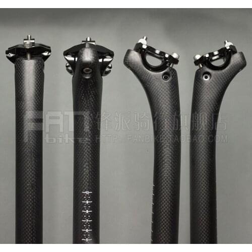 NO LOGO Carbon Fiber Road/MTB Bicycle Seatpost Offset 25MM 3K gloss/matte Carbon Bike Seat Post Tube 27.2/30.8/31.6*350mm
