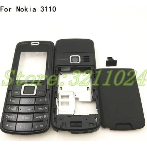 Top Quality For Nokia 3110 3110C Housing Front Faceplate Frame Cover Case+Back Cover Battery Door Cover With English Keyboard