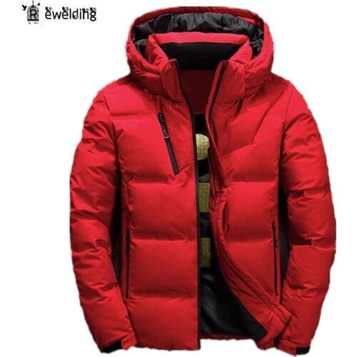 High Quality Men Down Jacket Mens Slim Thick Warm Solid Color Hooded Down Coats Fashion Casual Down Jackets Male