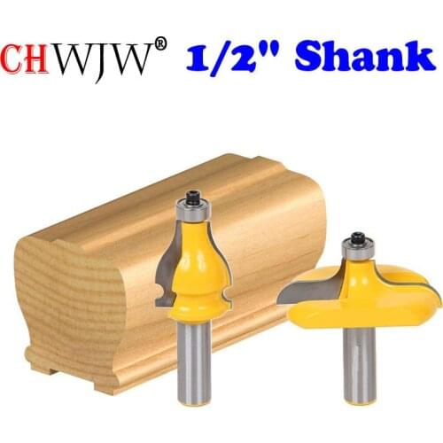 2 Bit Handrail Router Bit Set - Wavy/Bead - 1/2" Shank Woodworking cutter Tenon Cutter for Woodworking Tools