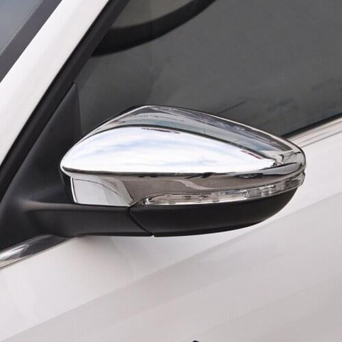 ABS Chrome For JETTA MK6 2015 2016 2017 2018 Car rearview mirror block rain eyebrow Cover Trim Car Styling Accessories 2pcs