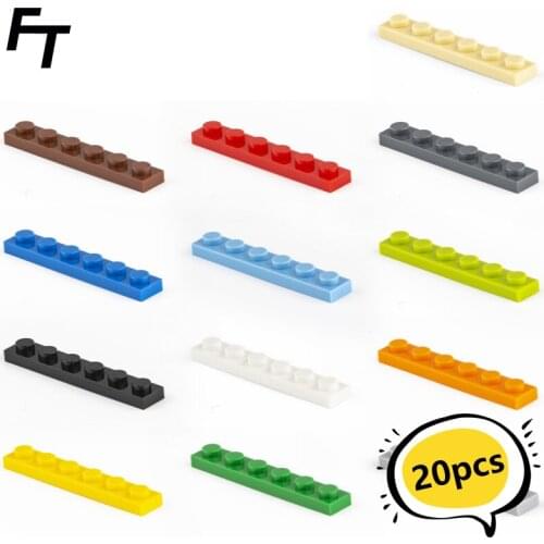 20 Pcs Small Particle 3666 1x6 Building Block Flat DIY Parts Buildmoc Compatible Assembly Particle Creative Gift Toys