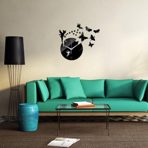 2019 3D DIY Butterfly Clock Acrylic Modern Wall Clock Kitchen Home Accessories Wall Sticker Hollow Modern Creative Digital Clock